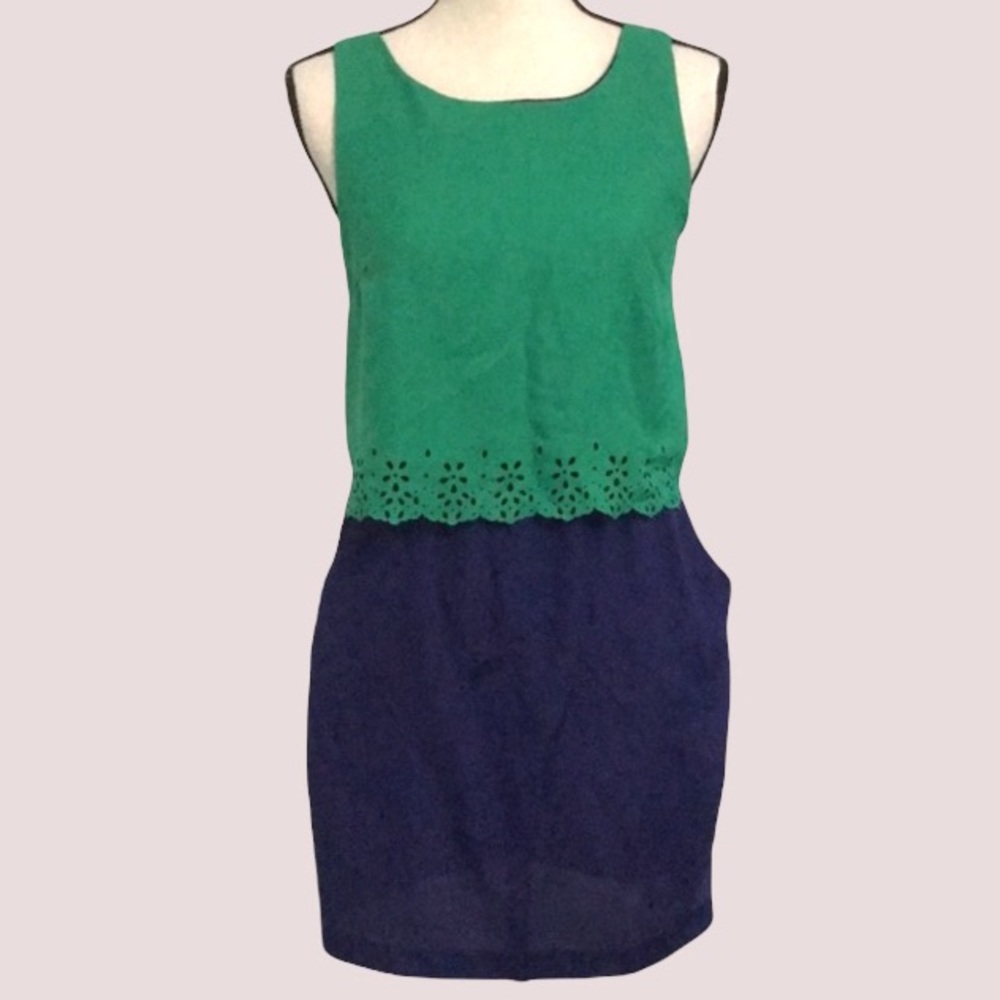 Wish green and navy dress